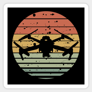 Flying Drone (against vintage sunset) Sticker